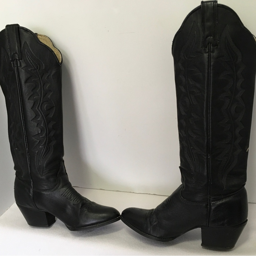Western - Cowgirl Boots - size 5.5 - Kenny Rogers Collection - Black- dancing